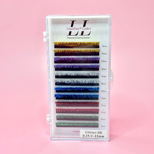 Glitter Lash Extensions: 1 Tray, 6 colors
